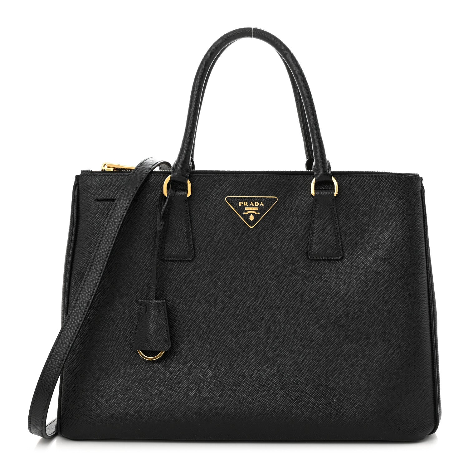 Prada Saffiano Medium Galleria Double Zip Tote Black 1 of 11