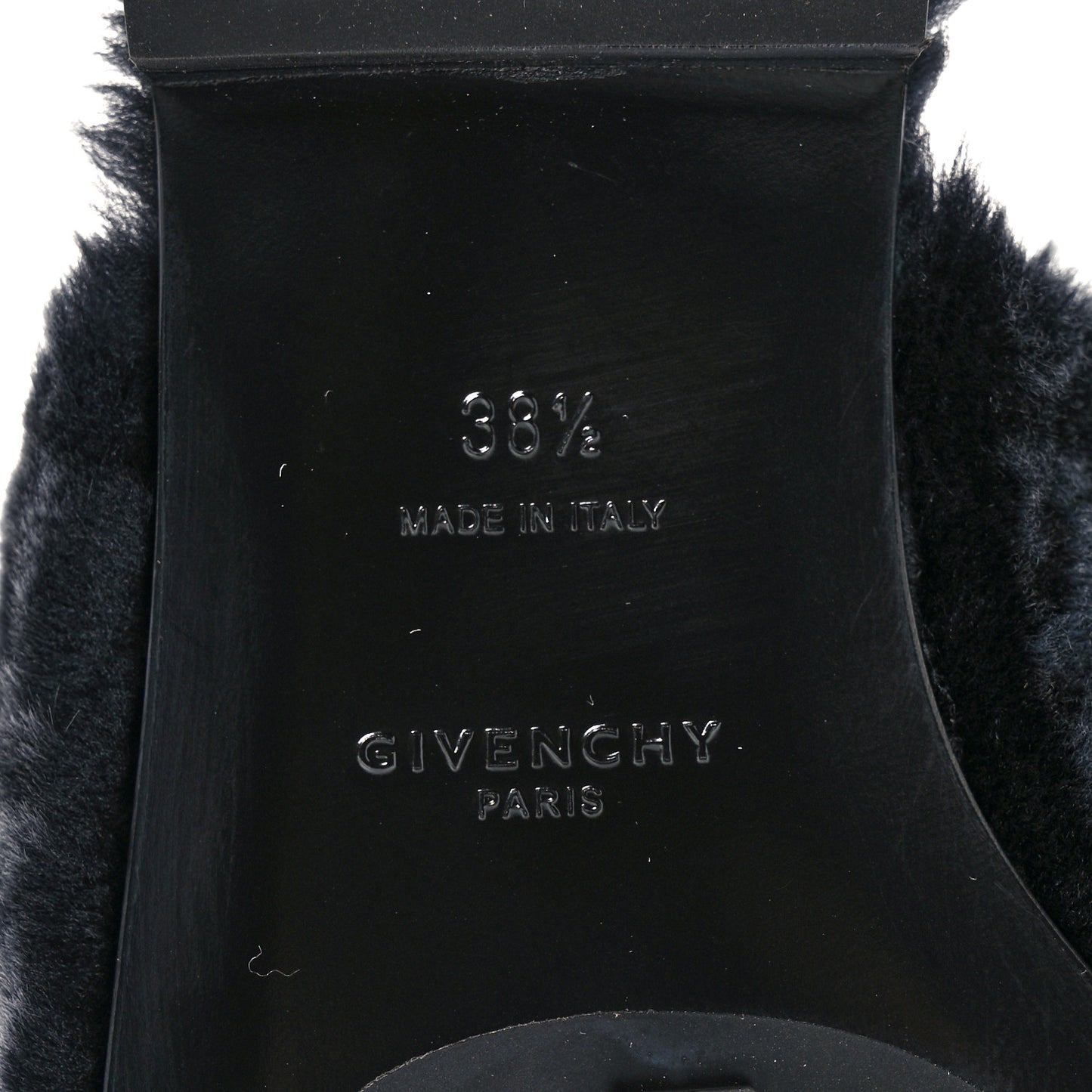 Shearling 4G Logo Mule Slide Sandals 38.5 Black