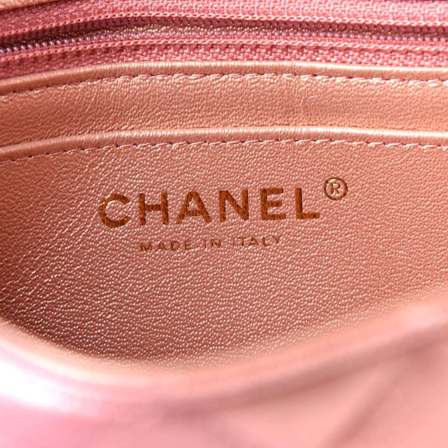 Chanel Metallic Lambskin Quilted Ombre Mini Rectangular Flap Pink 6 of 9