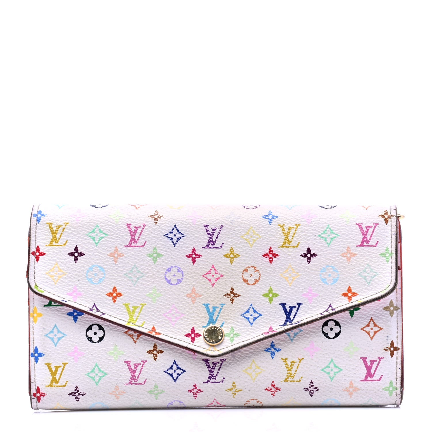 Louis Vuitton Monogram Multicolor Sarah Wallet NM White Litchi 1 of 6