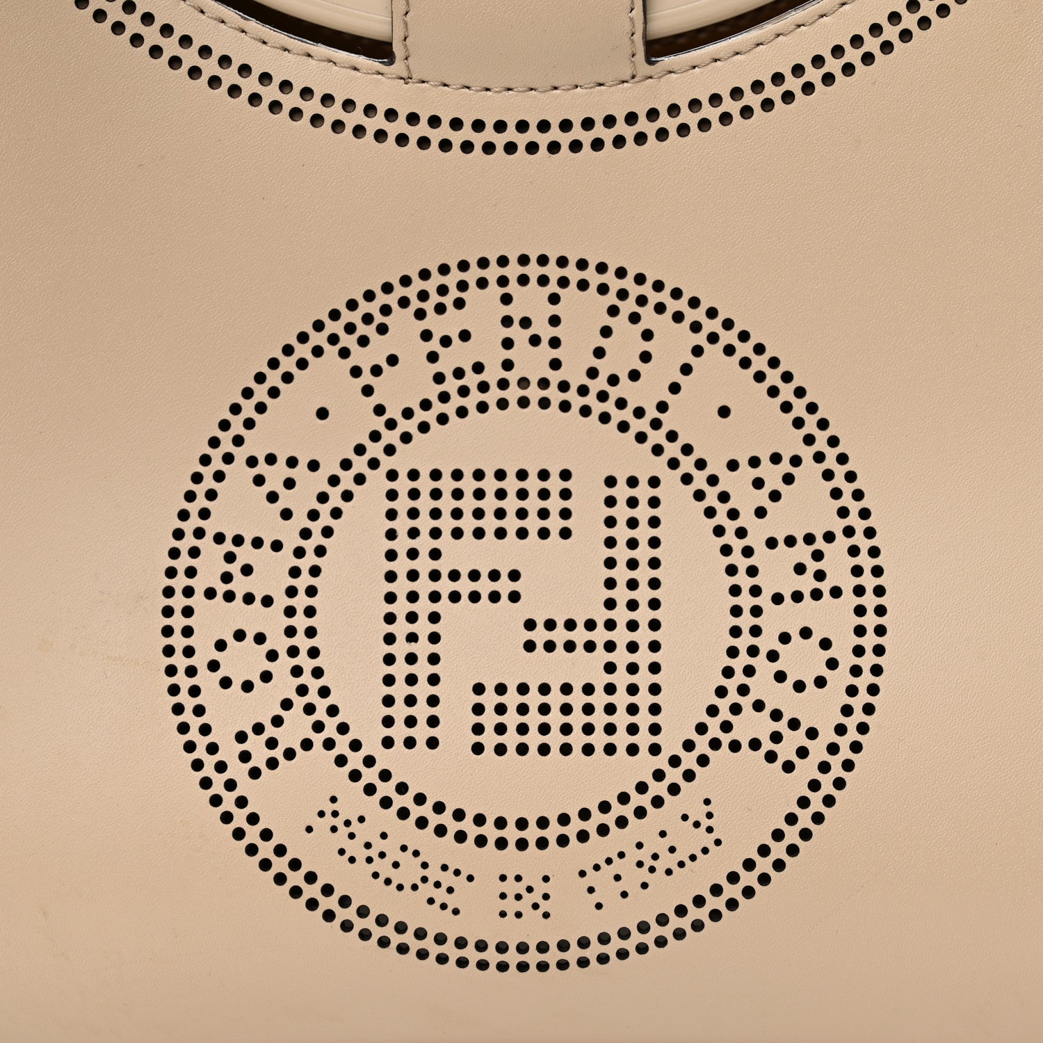 Fendi Vitello Liberty Plexiglass Stamp Patch Perforated Small Runaway Shopper Tote Nuvola 7 of 14