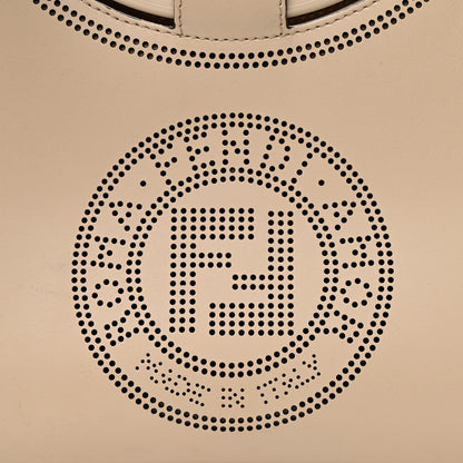 Fendi Vitello Liberty Plexiglass Stamp Patch Perforated Small Runaway Shopper Tote Nuvola 7 of 14