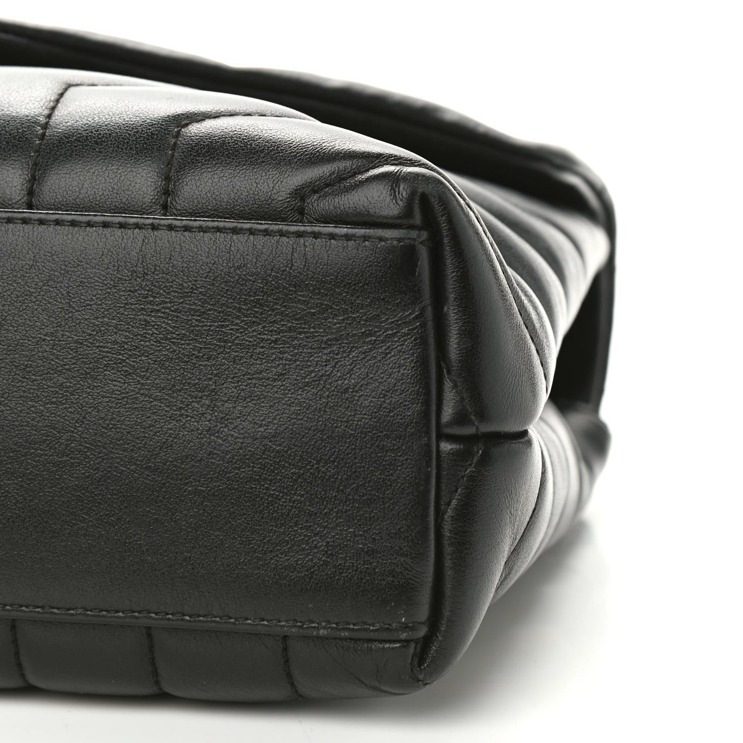 Calfskin Y Quilted Monogram Small Loulou Chain Satchel Black