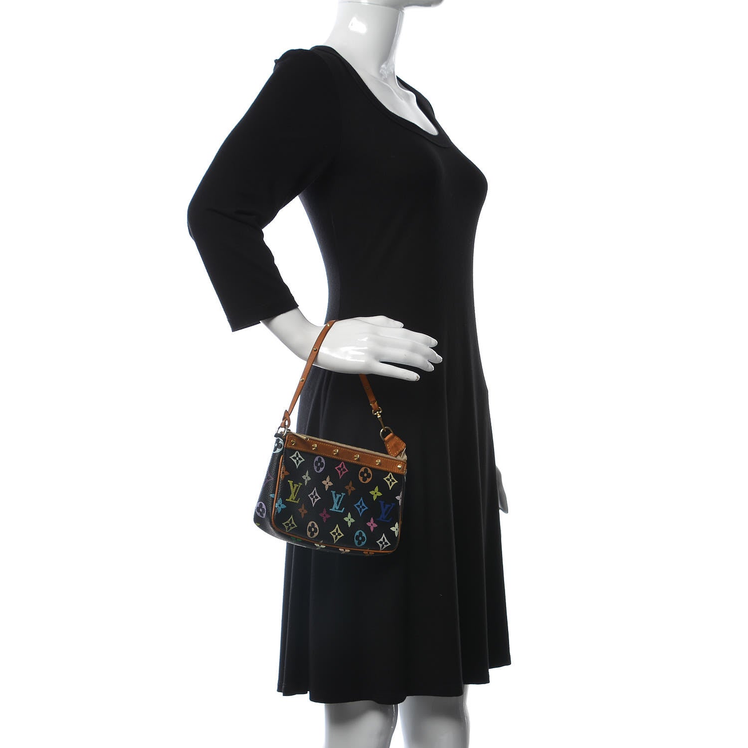 Louis Vuitton Monogram Multicolor Pochette Accessories Black 2 of 23