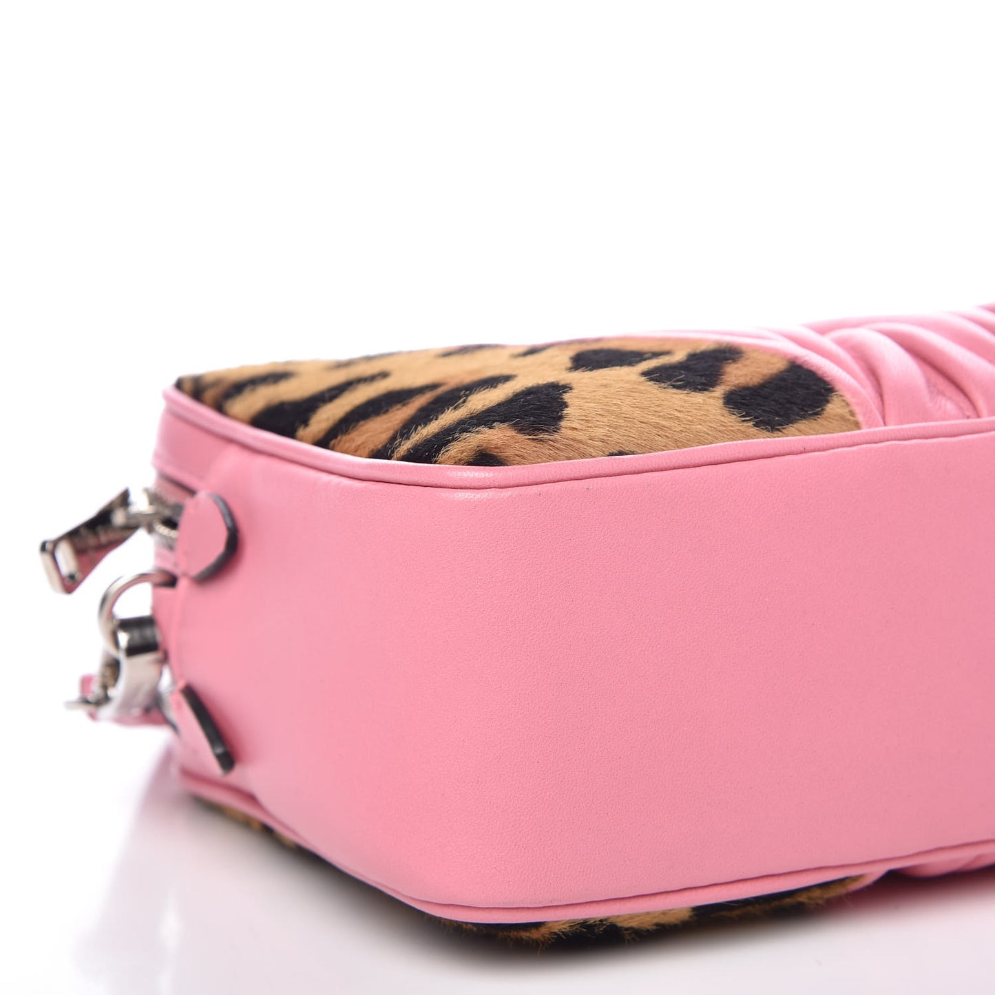 Nappa Matelasse Cavallino Patch Double Zip Shoulder Bag Miele Moro