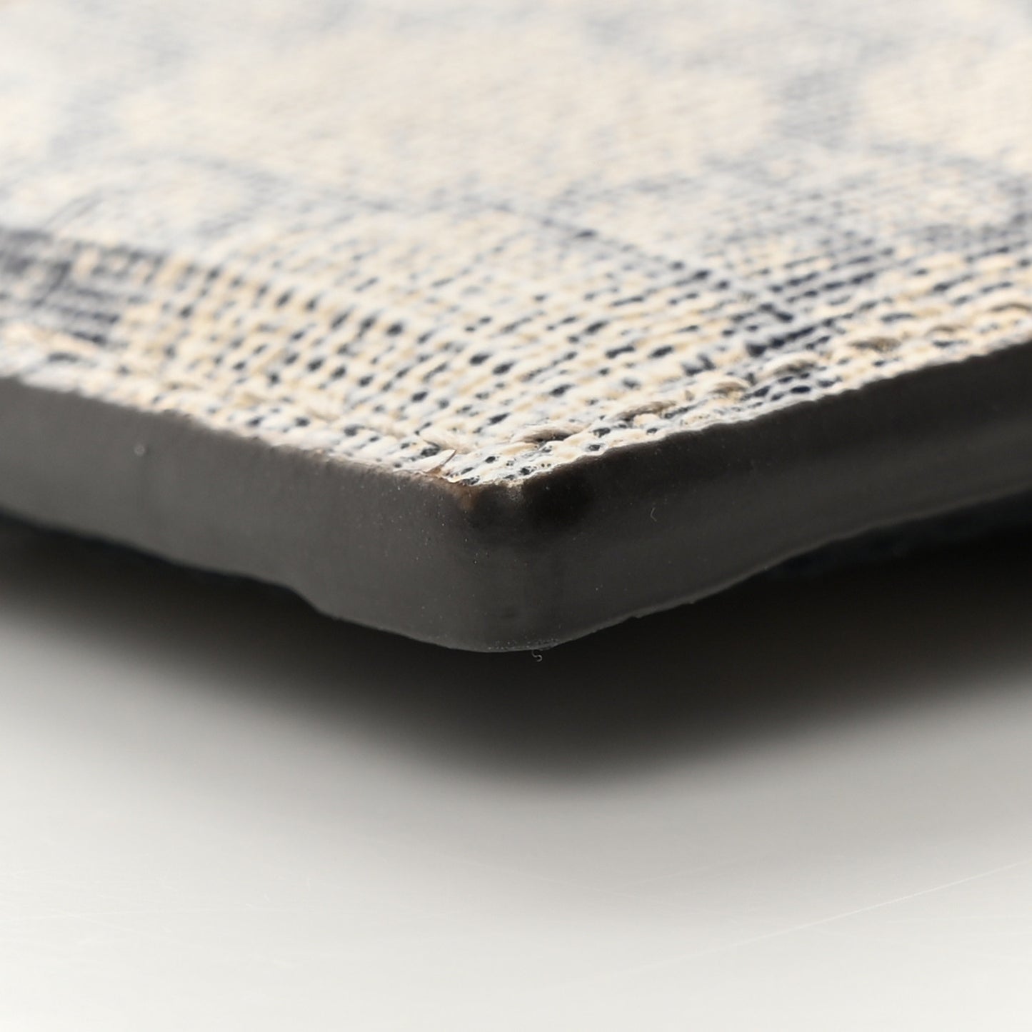 GG Supreme Monogram Textured Dollar Calfskin Web Ophidia Card Holder Beige Blue