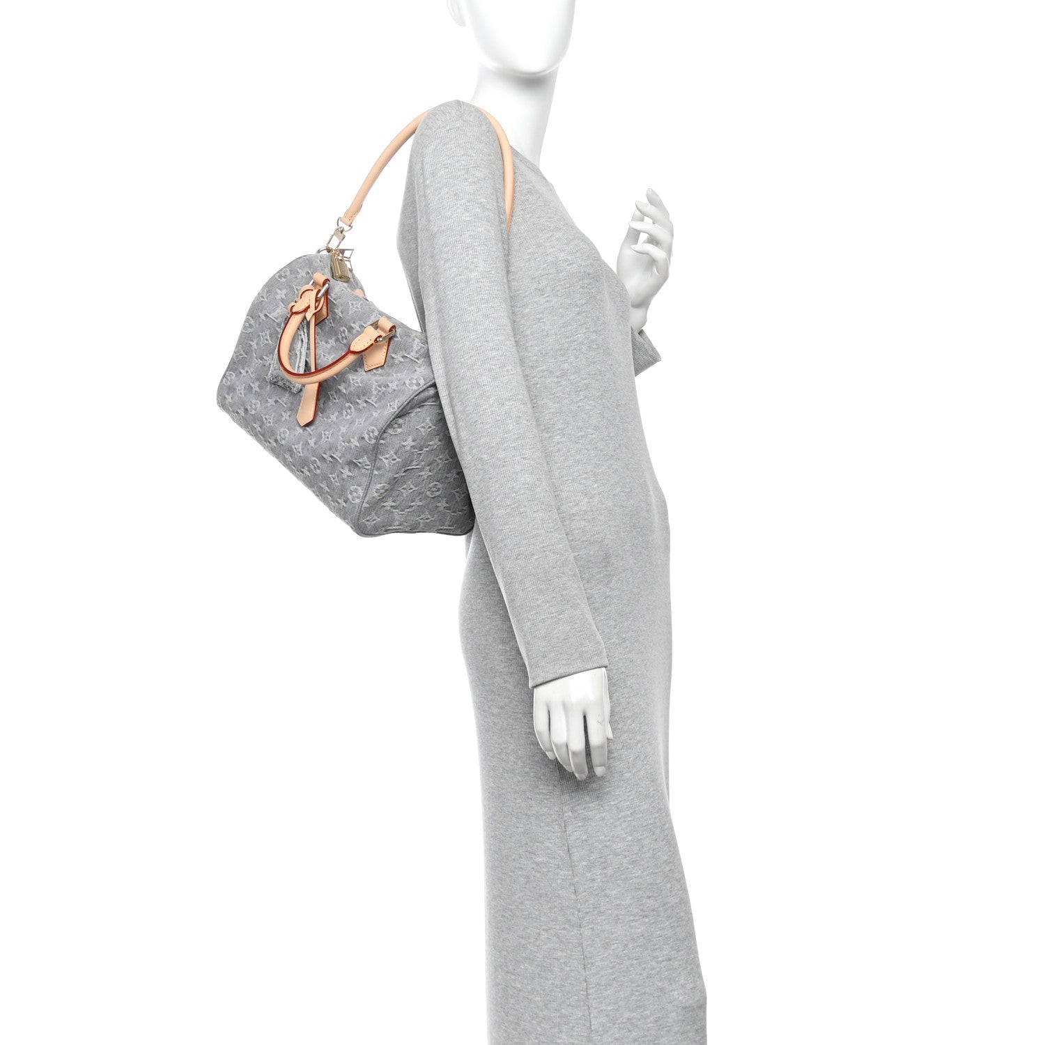 Louis Vuitton Monogram Denim Speedy Soft 30 Washed Gray 2 of 10