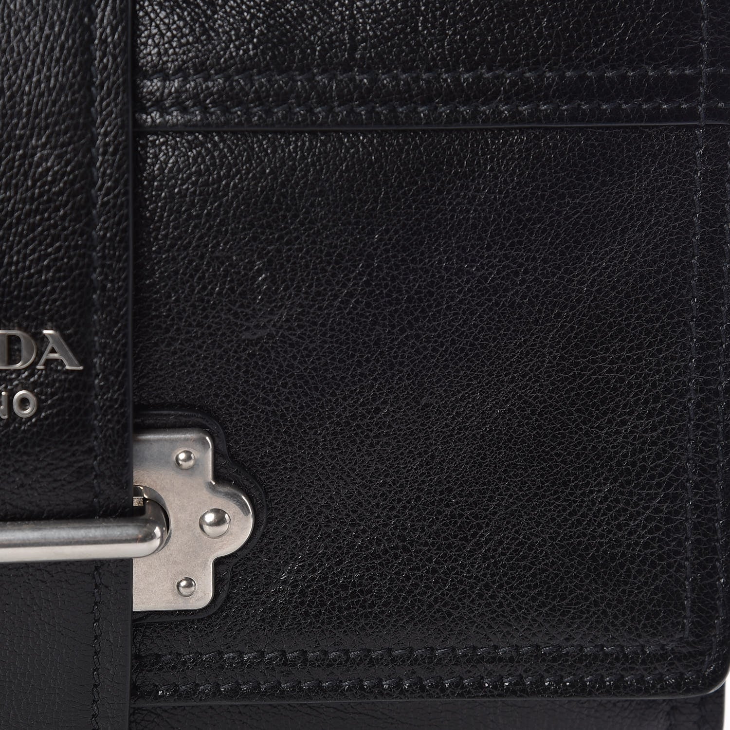 Prada Glace Calf Large Soft Cahier Bag Black Astrale 10 of 11