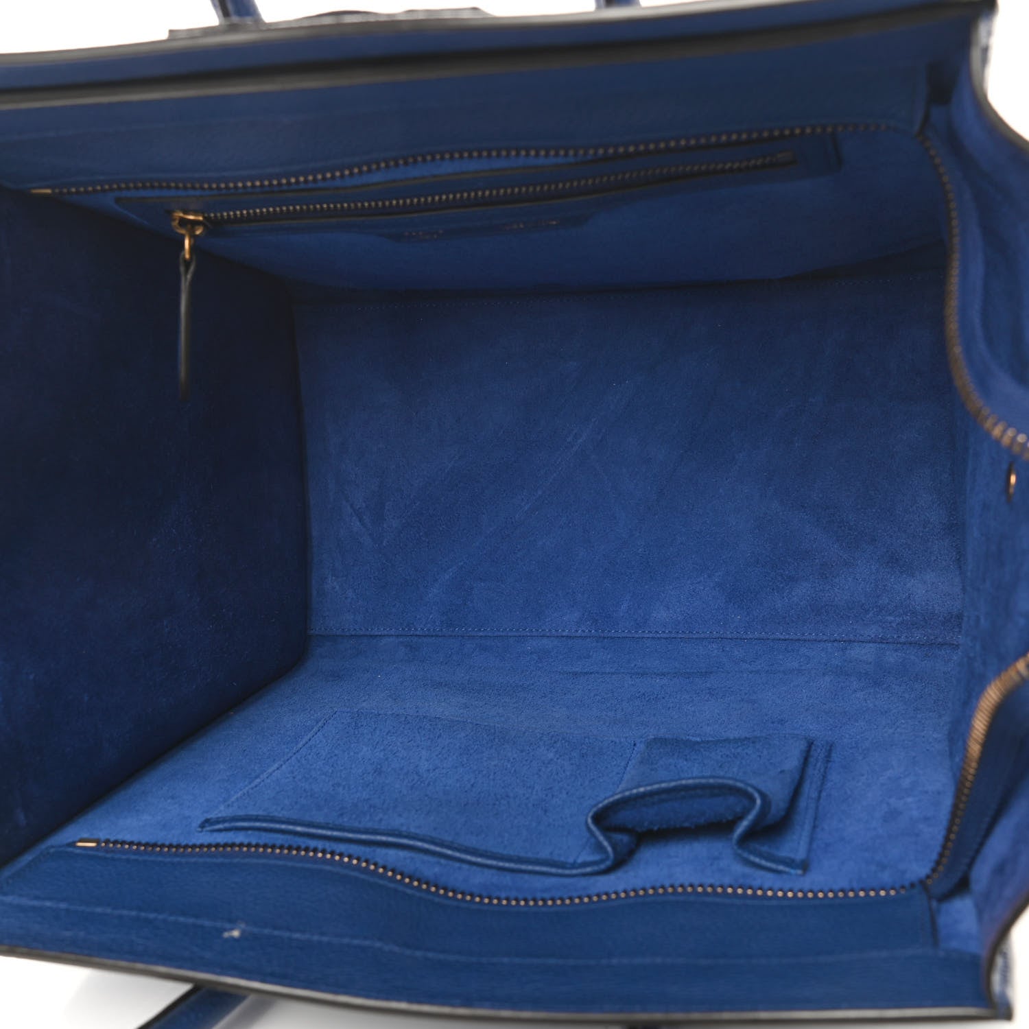 Celine Drummed Calfskin Mini Luggage Indigo 5 of 12