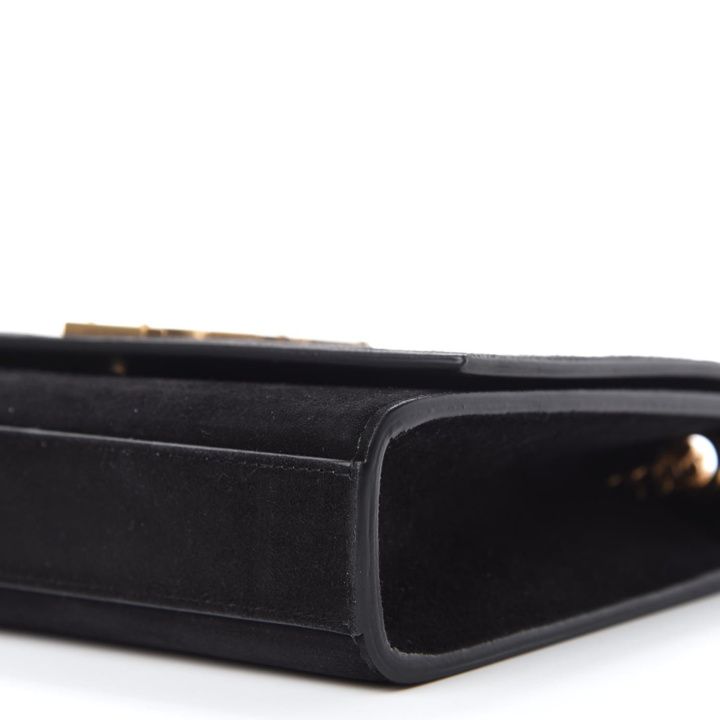 Suede Small Classic Monogram Palm Tree Kate Satchel Black