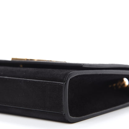 Saint Laurent Suede Small Classic Monogram Palm Tree Kate Satchel Black 7 of 10