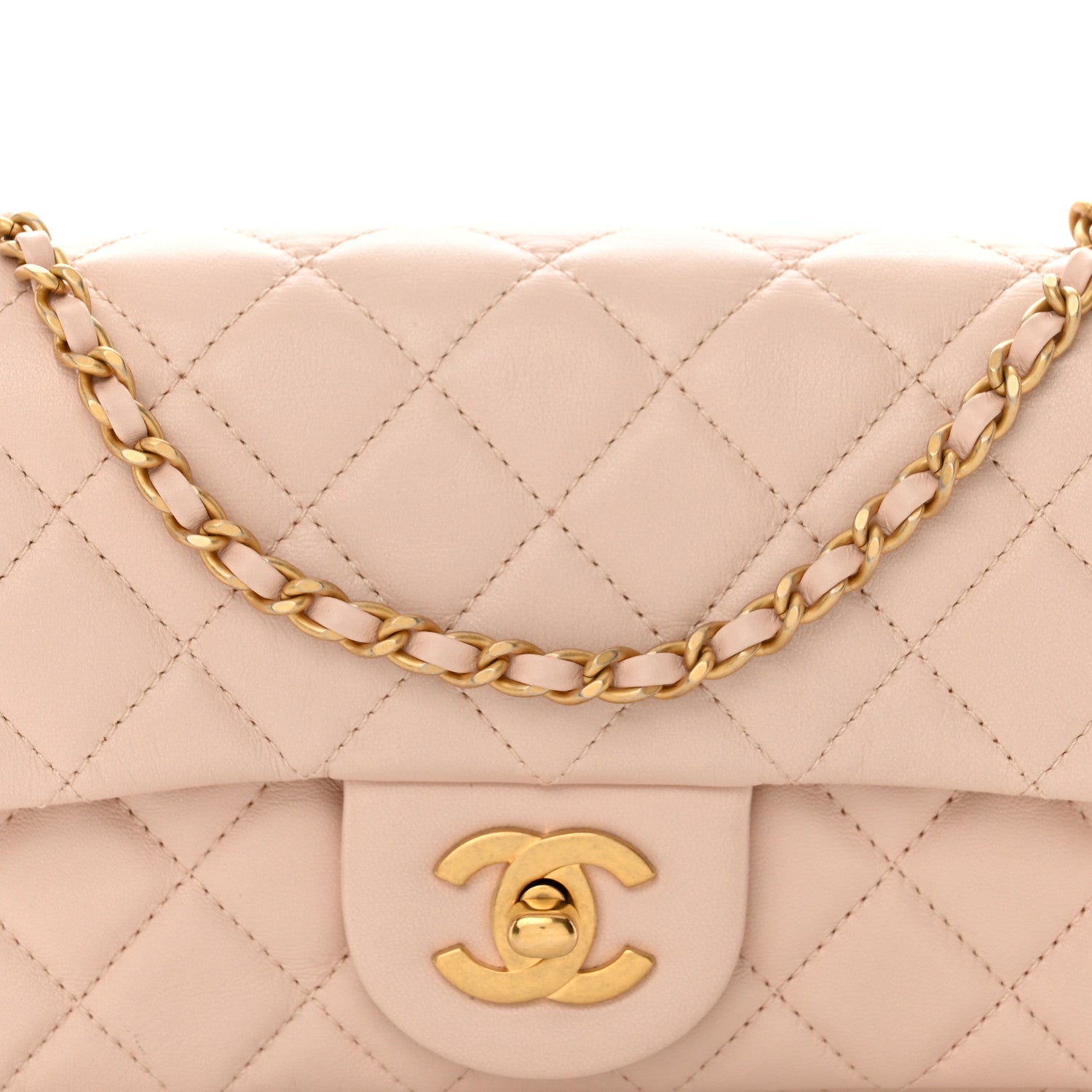 Chanel Lambskin Quilted Mini Pearl Crush Rectangular Flap Light Beige 8 of 11