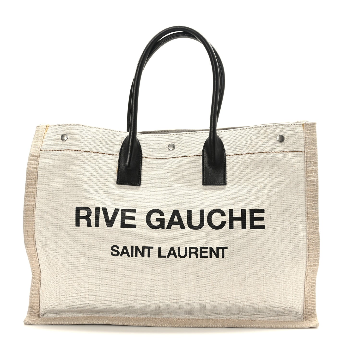 Linen Calfskin Rive Gauche Tote Optic White