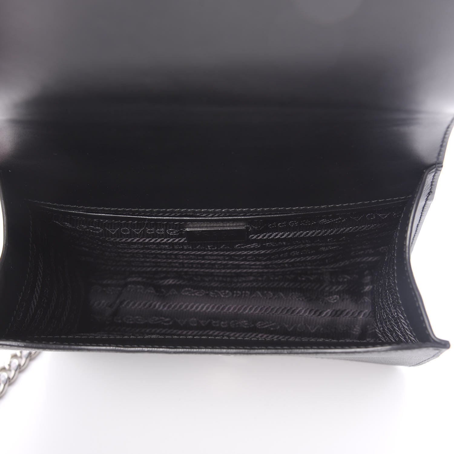 Prada Metallic Saffiano Soft Chain Shoulder Bag Silver 5 of 8
