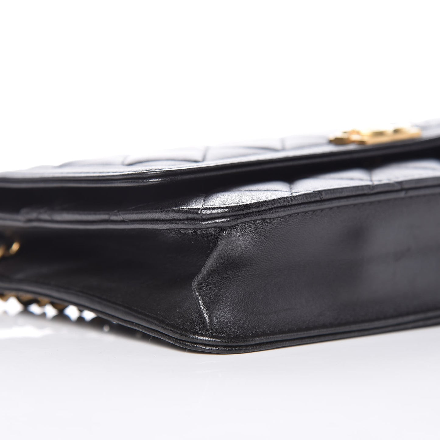 Lambskin Quilted Boy Wallet On Chain WOC Black