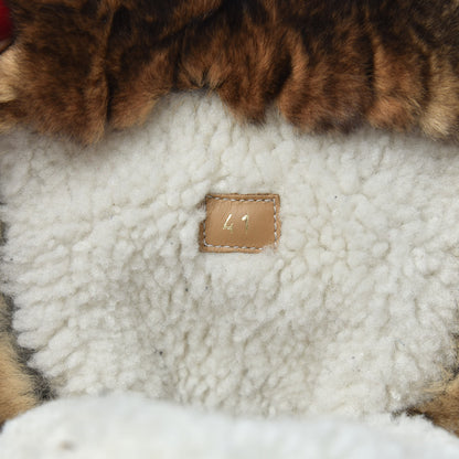 Christian Louboutin Suede Orylag Fur Snow Black Flat Hiking Boots 41 Testa Di Moro Naturel 7 of 8