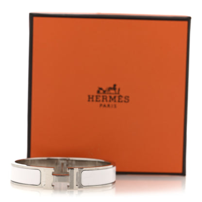 Hermes Enamel Narrow Clic Clac H Bracelet PM White 5 of 5