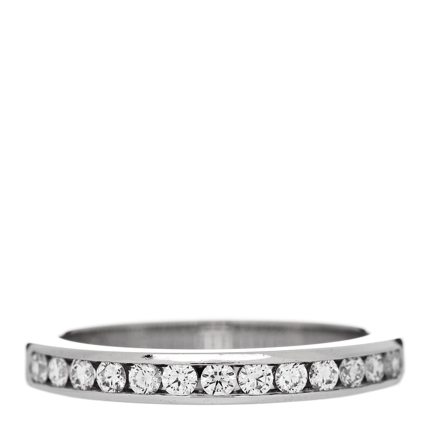 Tiffany Platinum Diamond 2.5mm Half Circle Wedding Band Ring 47 4 1 of 6
