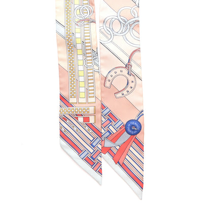 Hermes Silk Brides et Gris Twilly Rose Poudre Bleu Gris 2 of 4