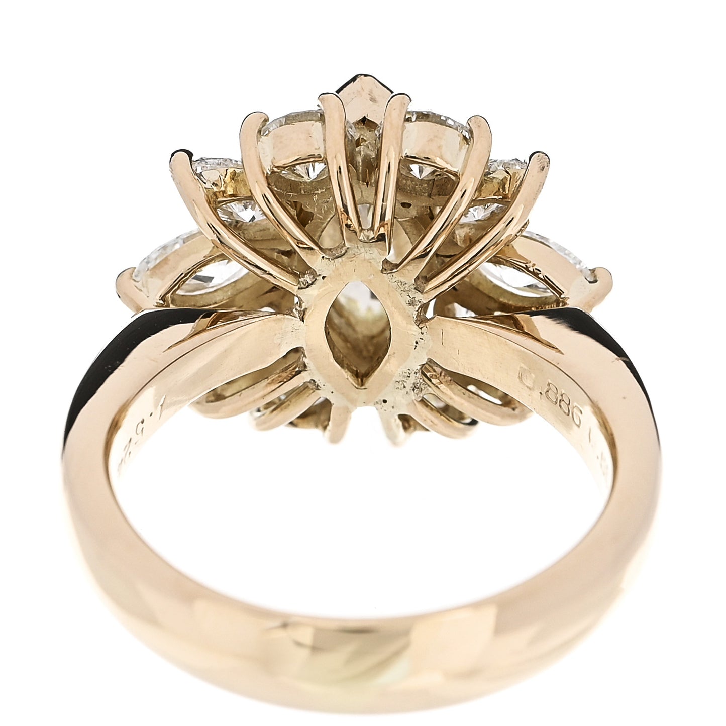 18K Yellow Gold Yellow Diamond 2.98ctw Flower Ring 53 6.25