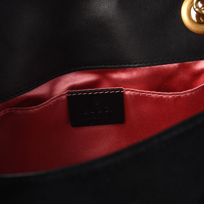 Gucci Velvet Matelasse Mini GG Marmont Shoulder Bag Black 8 of 10
