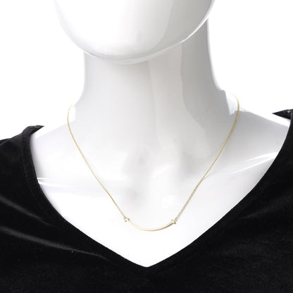 Tiffany 18K Yellow Gold Small T Smile Pendant Necklace 2 of 6