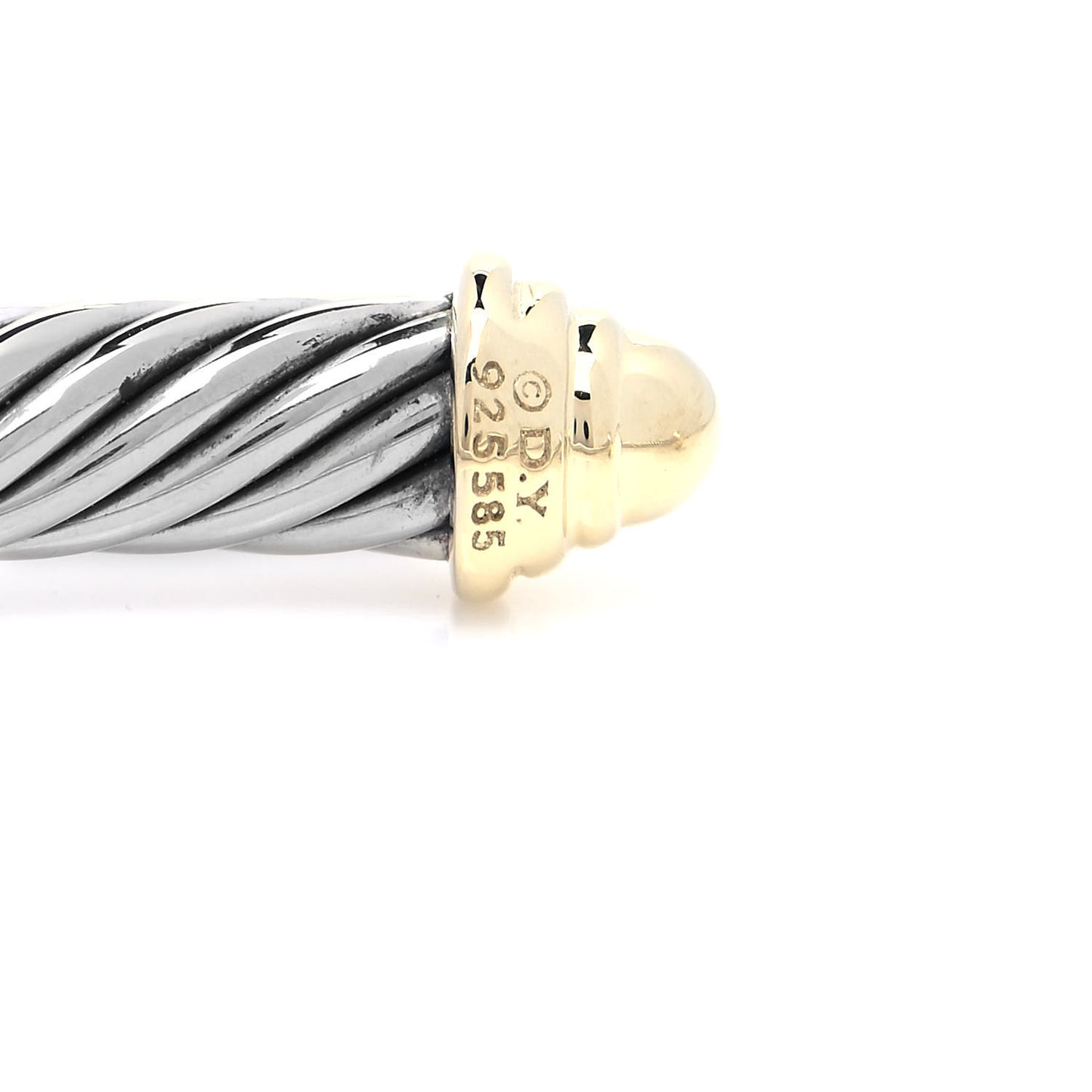 Sterling Silver 14K Yellow Gold 5mm Cable Classics Bracelet