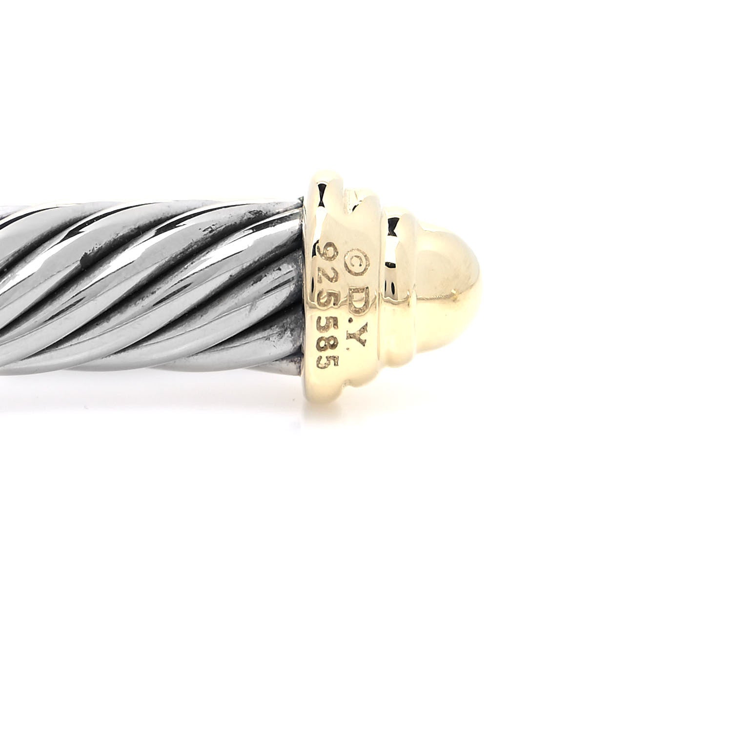 David Yurman Sterling Silver 14K Yellow Gold 5mm Cable Classics Bracelet 4 of 4