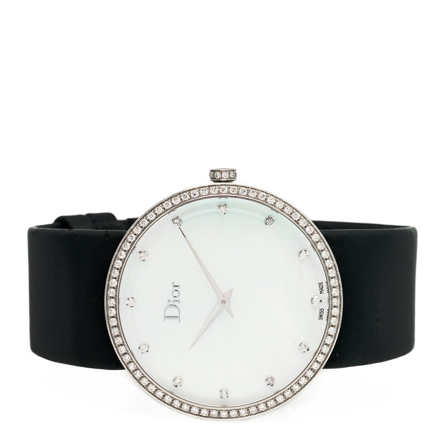 Stainless Steel Satin Diamond Bezel Mother of Pearl 38mm La D De Dior Quartz Watch