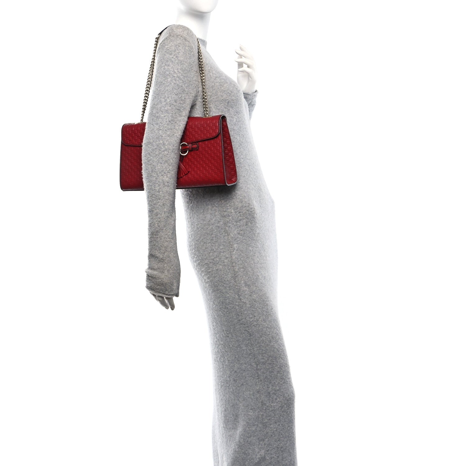 Gucci Microguccissima Medium Emily Chain Shoulder Bag Red 2 of 10
