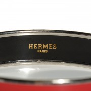 Hermes Enamel Printed Caleche Medium Bracelet 70 Red 3 of 8