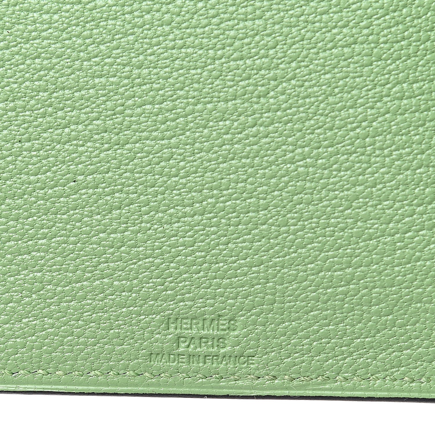 Hermes Chevre Mysore Tarmac Dot PM Passport Holder Vert Criquet Bleu Brume 7 of 8