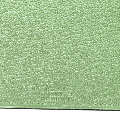 Hermes Chevre Mysore Tarmac Dot PM Passport Holder Vert Criquet Bleu Brume 7 of 8