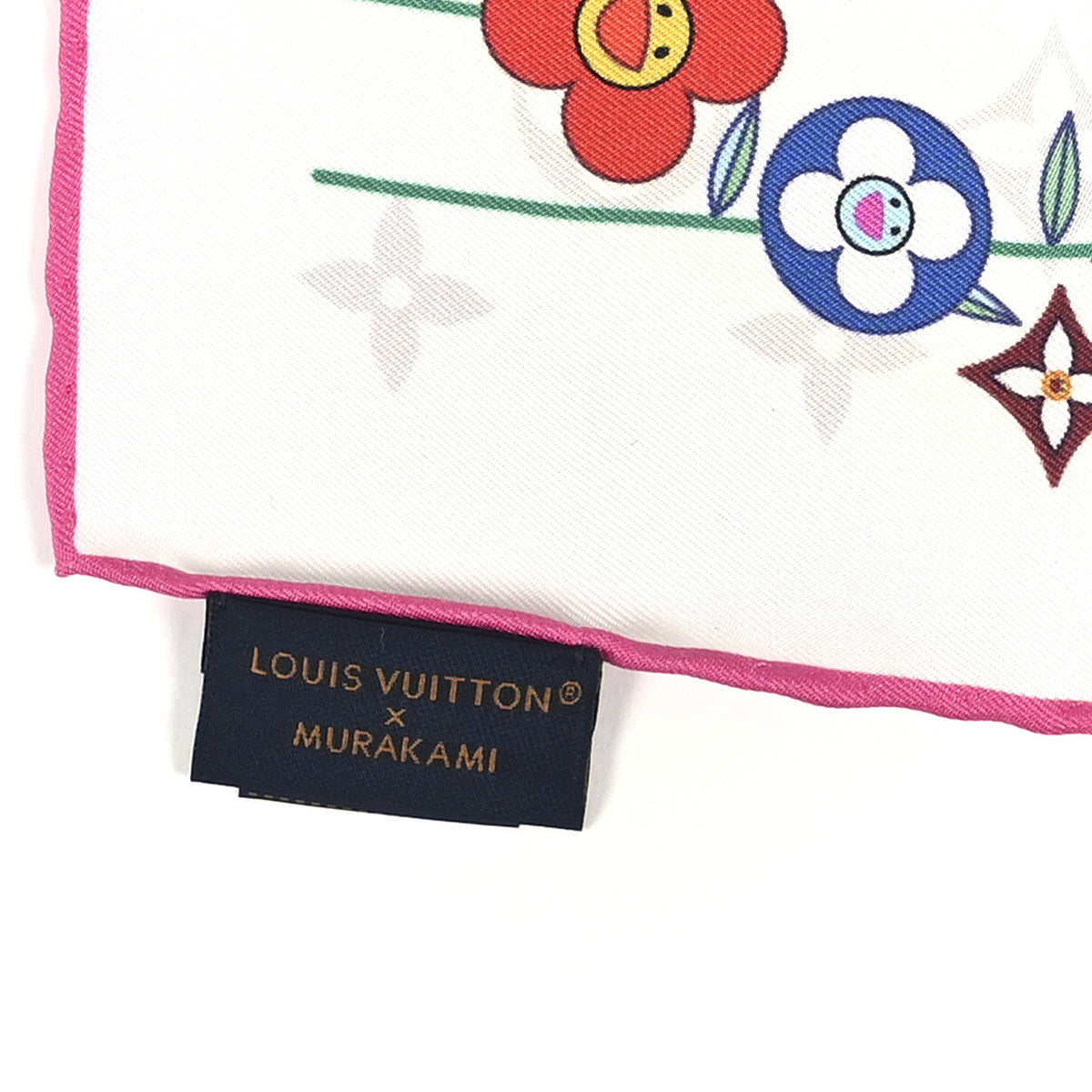 Louis Vuitton LV X TM Silk Monogram Superflat Flowers Square Scarf 90 2 of 3