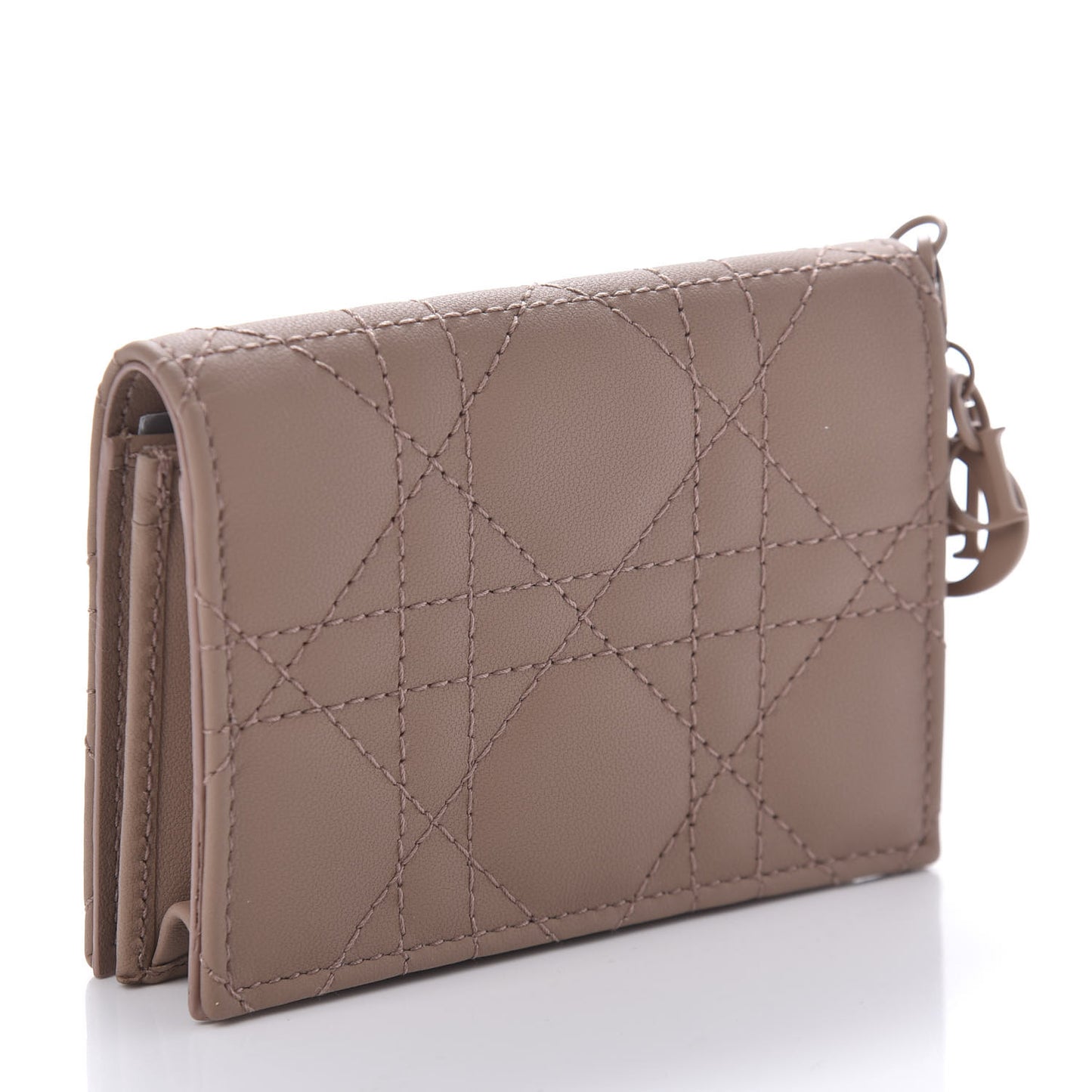 Ultra Matte Calfskin Cannage Small Lady Dior Flap Card Holder Fard