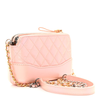 Chanel Iridescent Lambskin Calfskin Quilted Small Gabrielle Clutch With Chain Light Pink 3 of 11