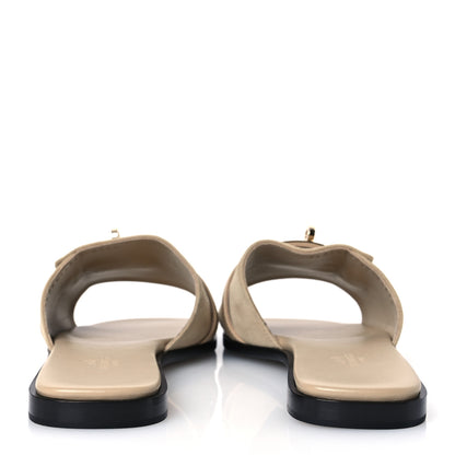 Hermes Suede Goatskin Giulia Sandals 41 Beige Lin 6 of 13