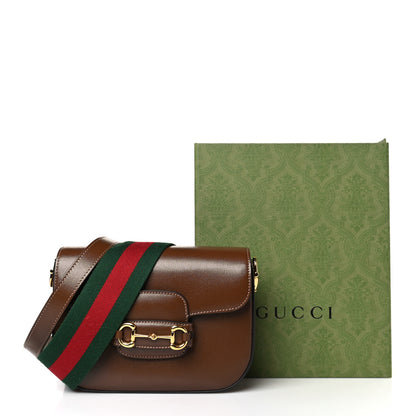 Gucci Azalea Calfskin Web Mini Horsebit 1955 Shoulder Bag Brown Sugar 10 of 10