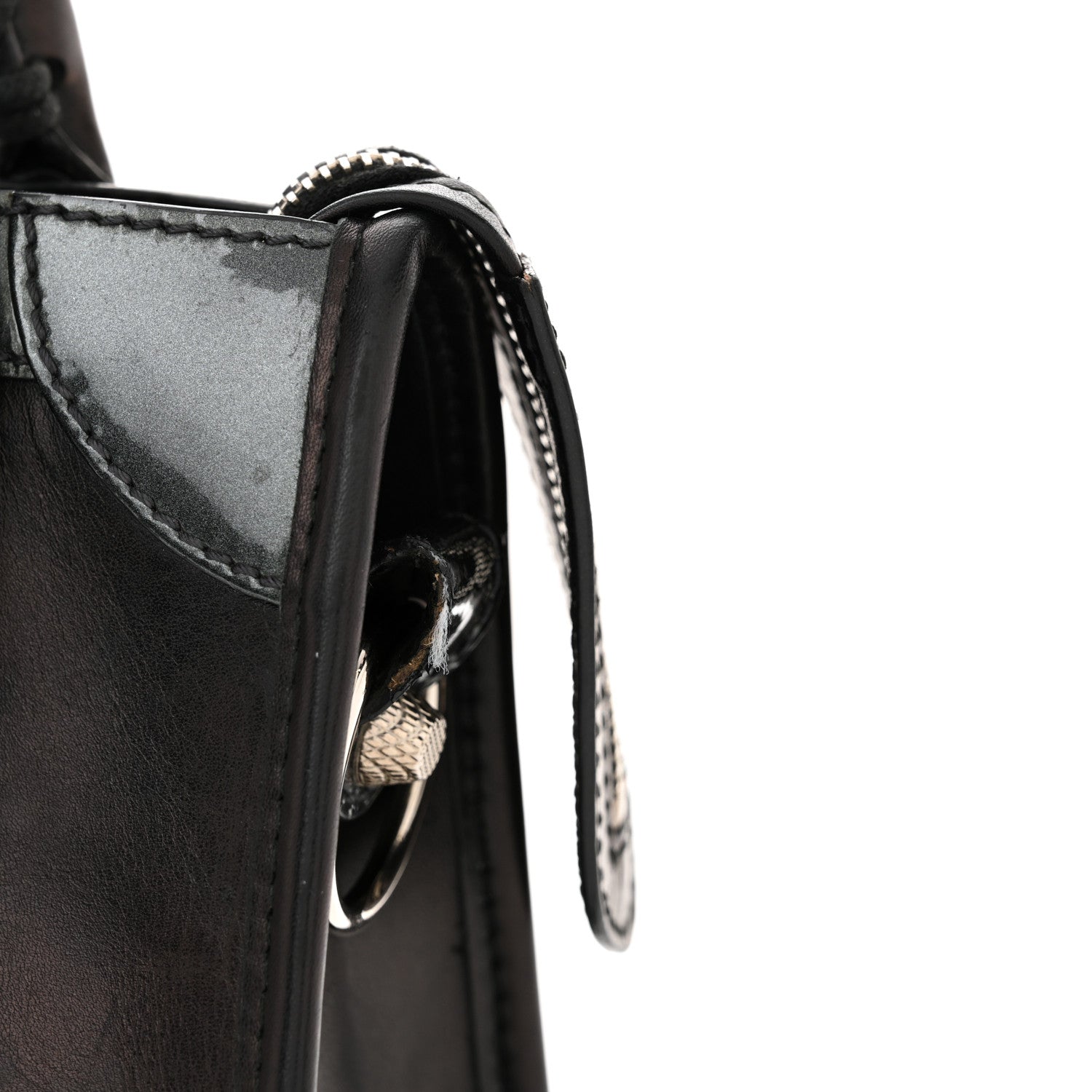 Balenciaga Smooth Calfskin Metallic Patent Giant 12 Silver Hardware Mini City Black Gris 14 of 16