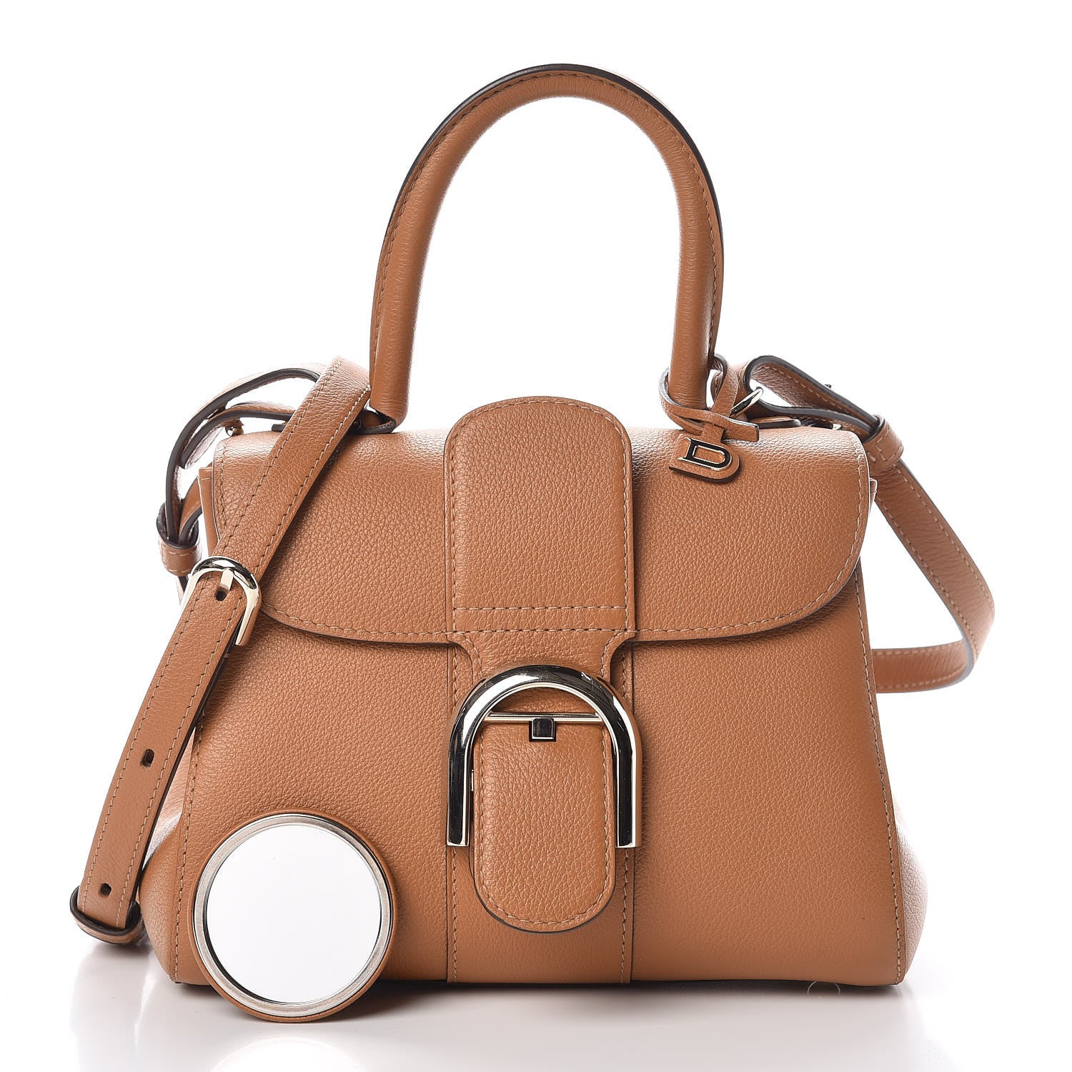 Delvaux Grained Calfskin Mini Brillant Satchel Natural 3 of 10