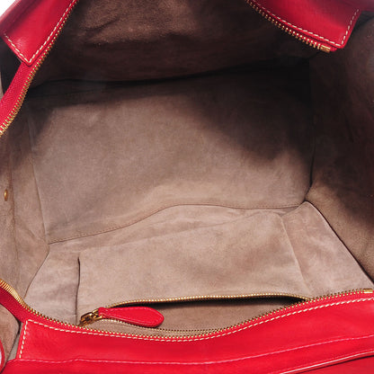 Celine Smooth Calfskin Mini Luggage Envelope Tote Red 6 of 9