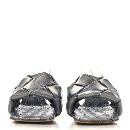 Bottega Veneta Laser Nappa Maxi Intrecciato Lido 90mm Mule Sandals 38.5 Oyster 3 of 8