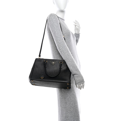 Prada Saffiano Lux Medium Double Zip Tote Black 2 of 21
