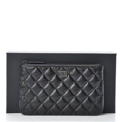 Chanel Aged Calfskin Quilted Medium Reissue Cosmetic Case So Black 8 of 8