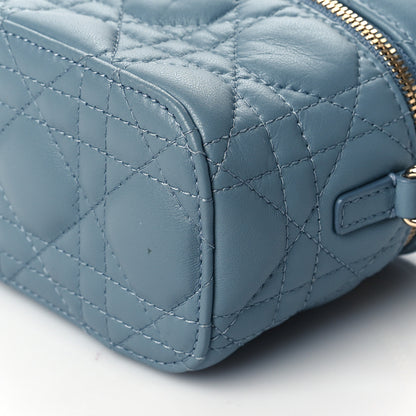 Christian Dior Lambskin Cannage Micro Lady Dior Vanity Case Blue 5 of 9