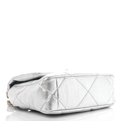 Chanel Metallic Lambskin Quilted Medium Chanel 19 Flap Silver 4 of 10