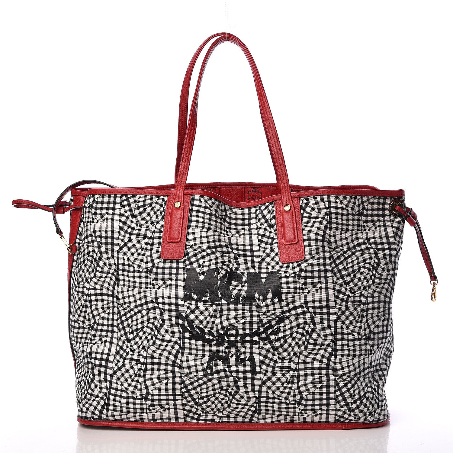 MCM Visetos Large Liz Reversible Shopper Tote Ruby Red 5 of 20