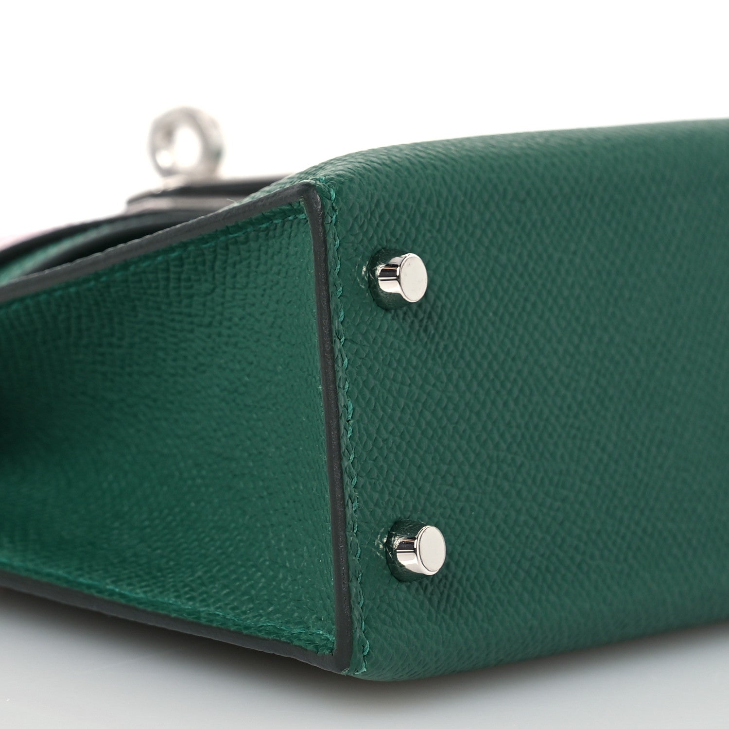 Hermes Epsom Tri-Color Mini Kelly Sellier 20 Vert Moyen Mauve Pale Ardoise 9 of 12