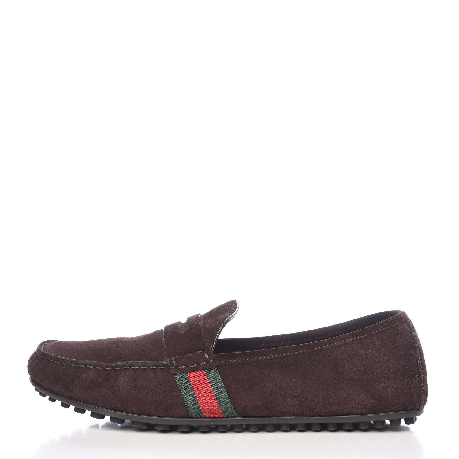 Gucci Suede Web Mens Kanye Driver Loafers 10.5 Cocoa 1 of 11