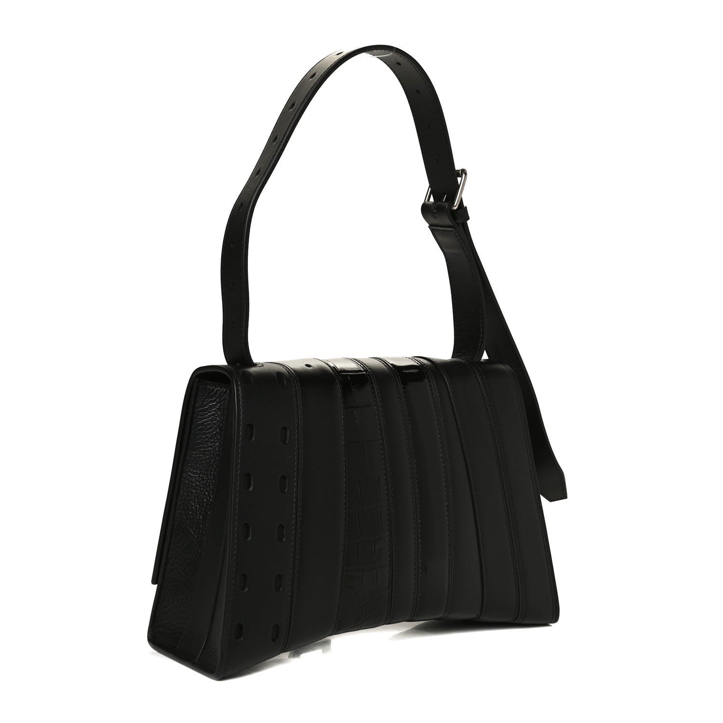 Multibelt Hourglass Top Handle Bag Black